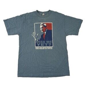 Vintage Alstyle Y2K George W Bush Miss Me Yet Tee‎ TShirt Politics Funny Obama M